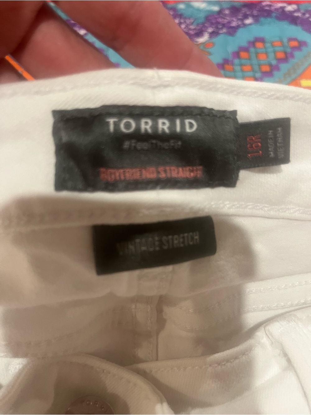 Torrid White Boyfriend Straight Jeans - Vintage Stretch